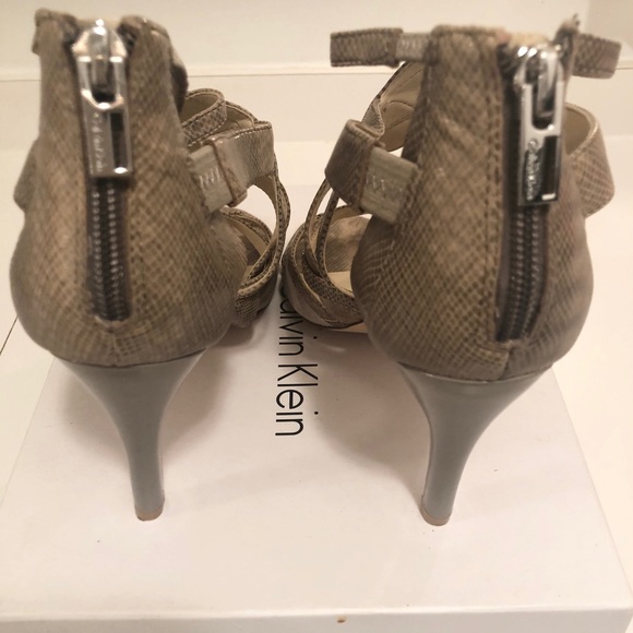 Calvin Klein Python Strapped Heels - Picture 6 of 7